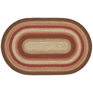 Ginger Spice Jute Braided Rug Oval with Rug Pad 5'x8' VHC Brands - The Fox Decor